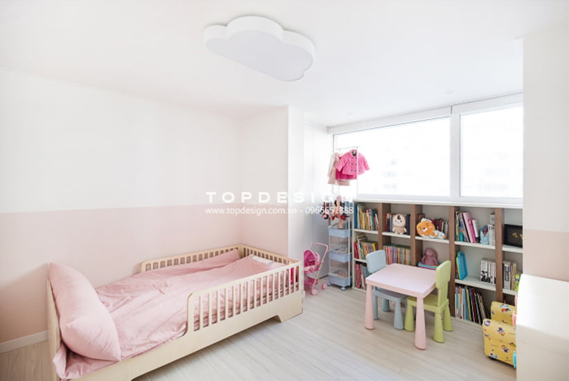phòng ngủ trẻ em và màu sắc nhẹ nhàng