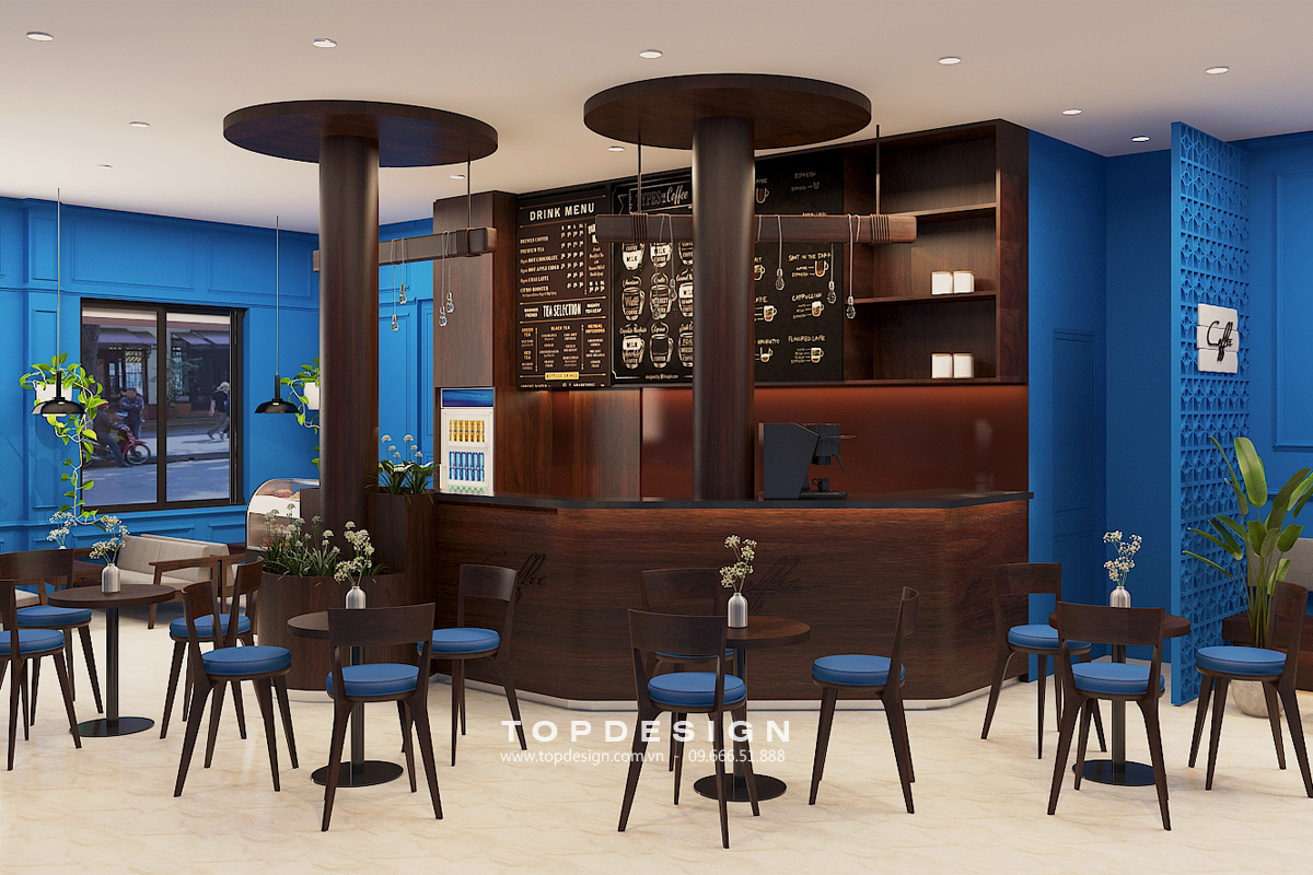 TOPDESIGN_Thiết kế nội thất quán cafe Blue Cafe_01