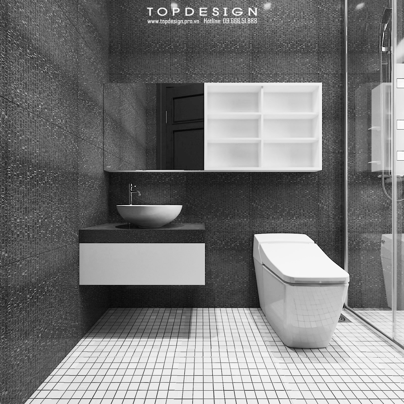 Thiết kế kiến trúc và nội thất biệt thự Vinhomes Imperia Hải Phòng phòng vệ sinh