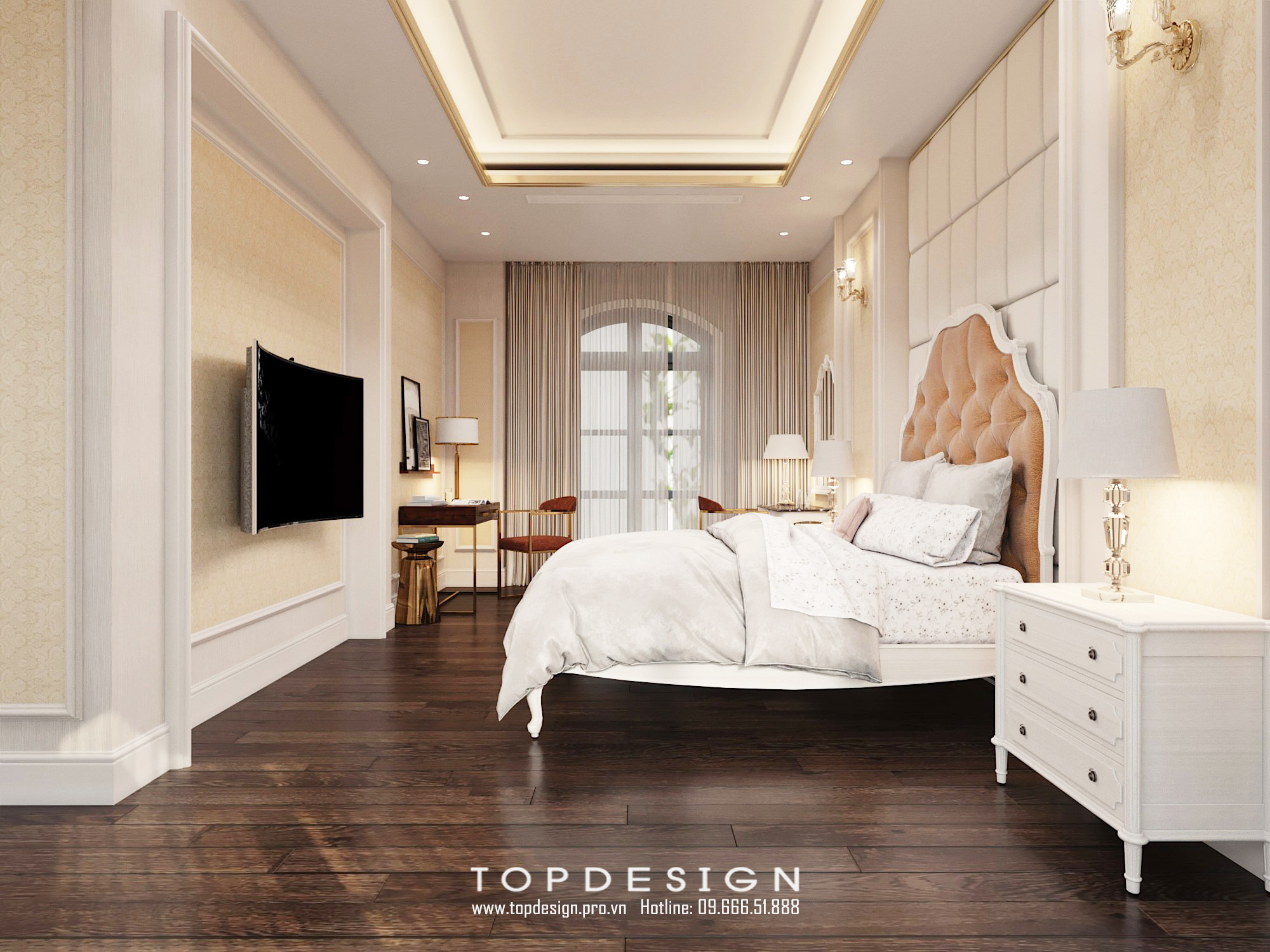 Thiết kế kiến trúc và nội thất biệt thự Vinhomes Imperia Hải Phòng phòng ngủ