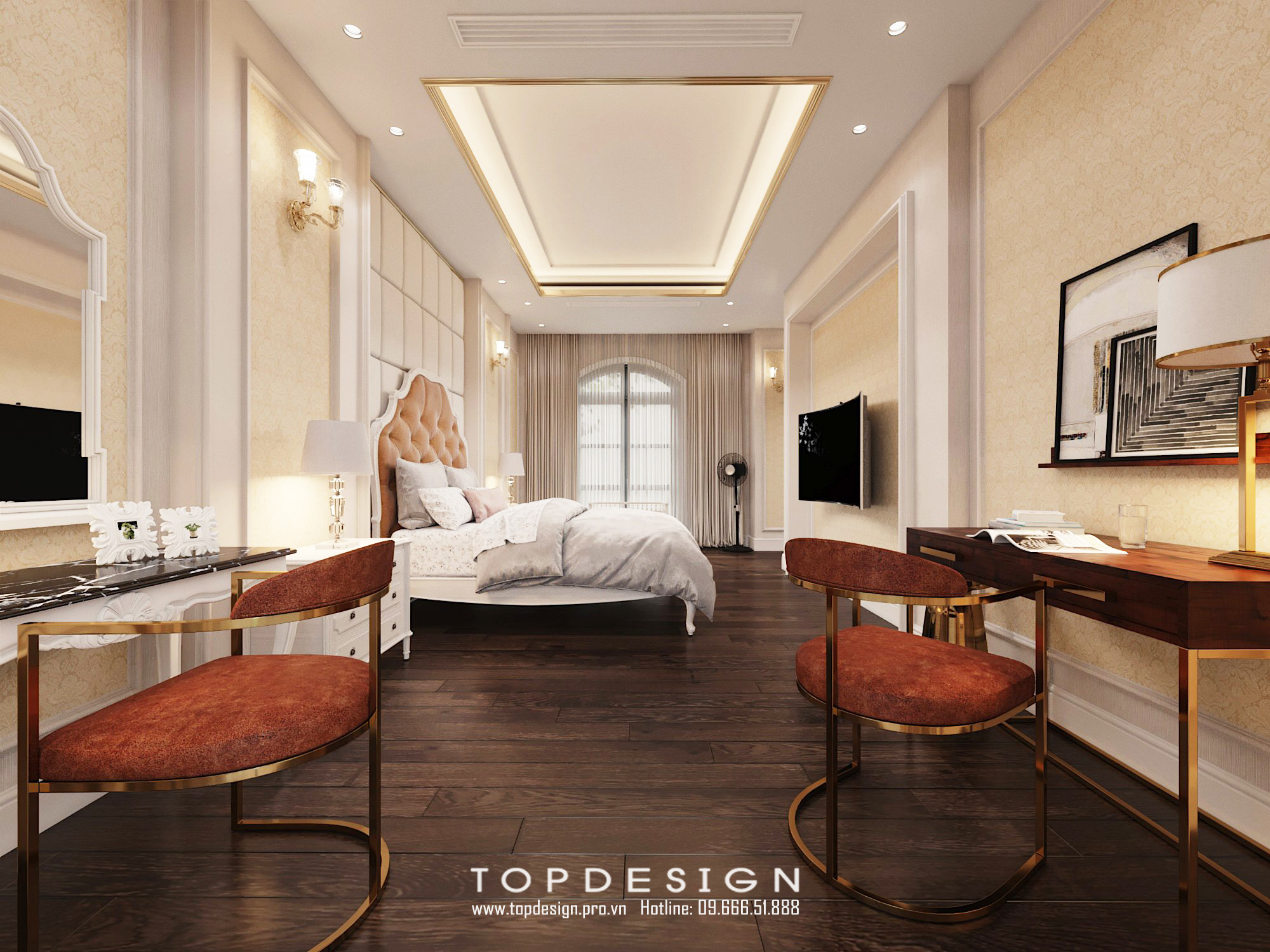 Thiết kế kiến trúc và nội thất biệt thự Vinhomes Imperia Hải Phòng phòng khách