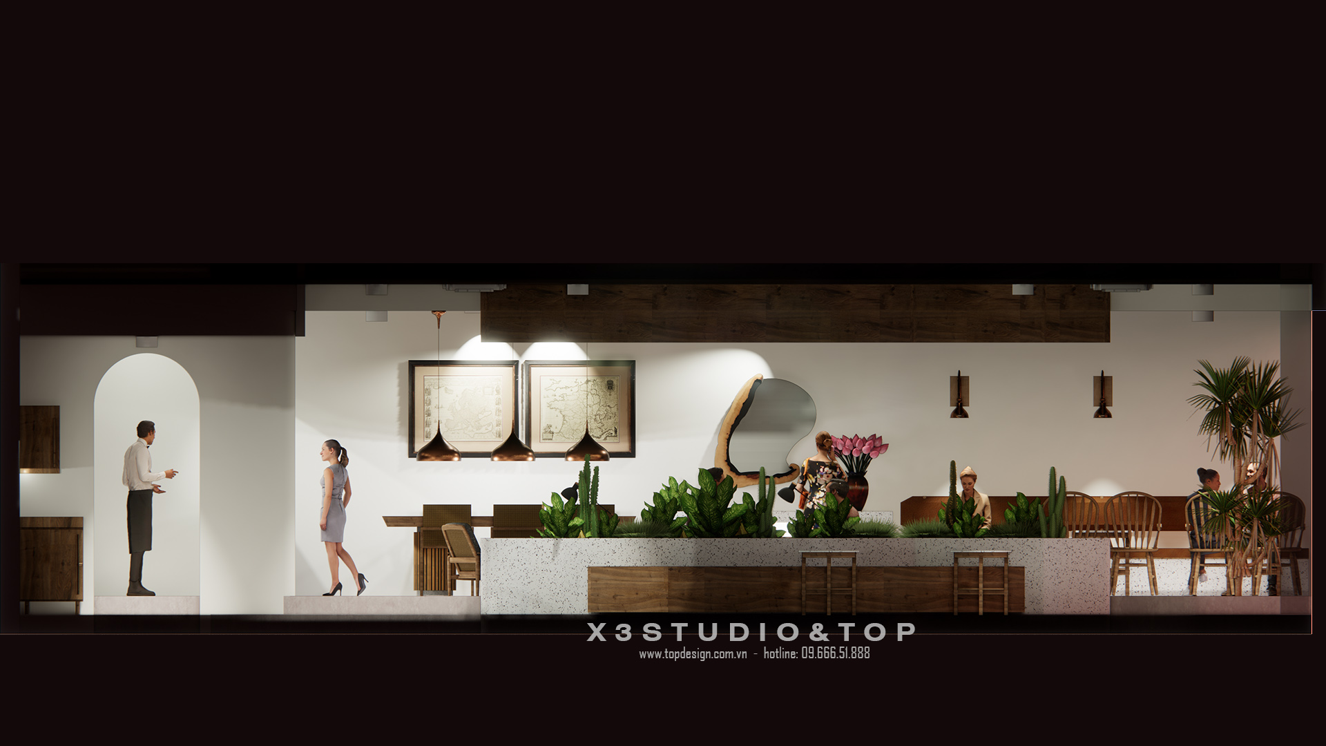 TOPDESIGN_Thiết kế nội thất quán cafe_1990_Hoang Huy Tower_Section 01