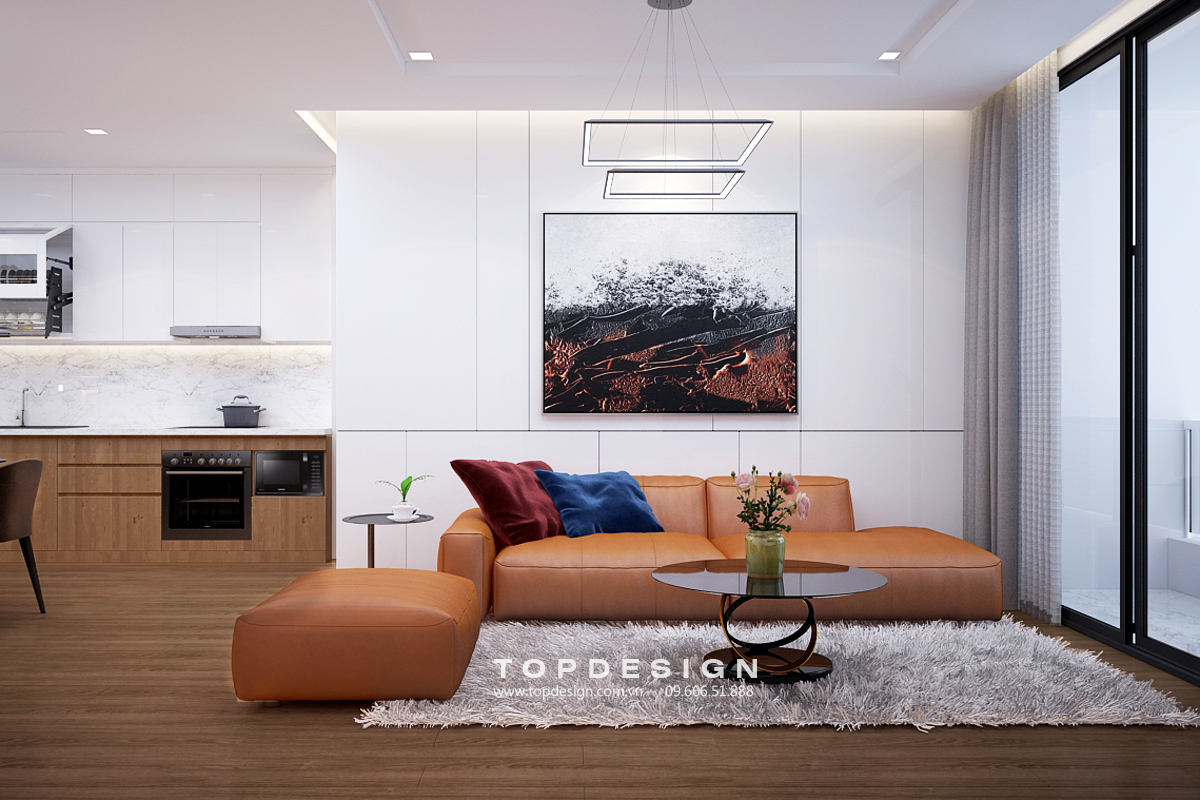 thiết kế thi công nội thất chung cư 2 ngủ Vinhomes Metropolis 1