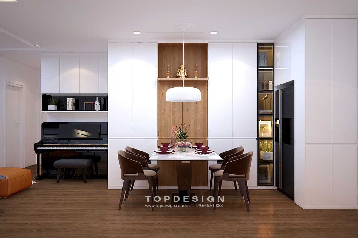 thiết kế thi công nội thất chung cư 2 ngủ Vinhomes Metropolis 6