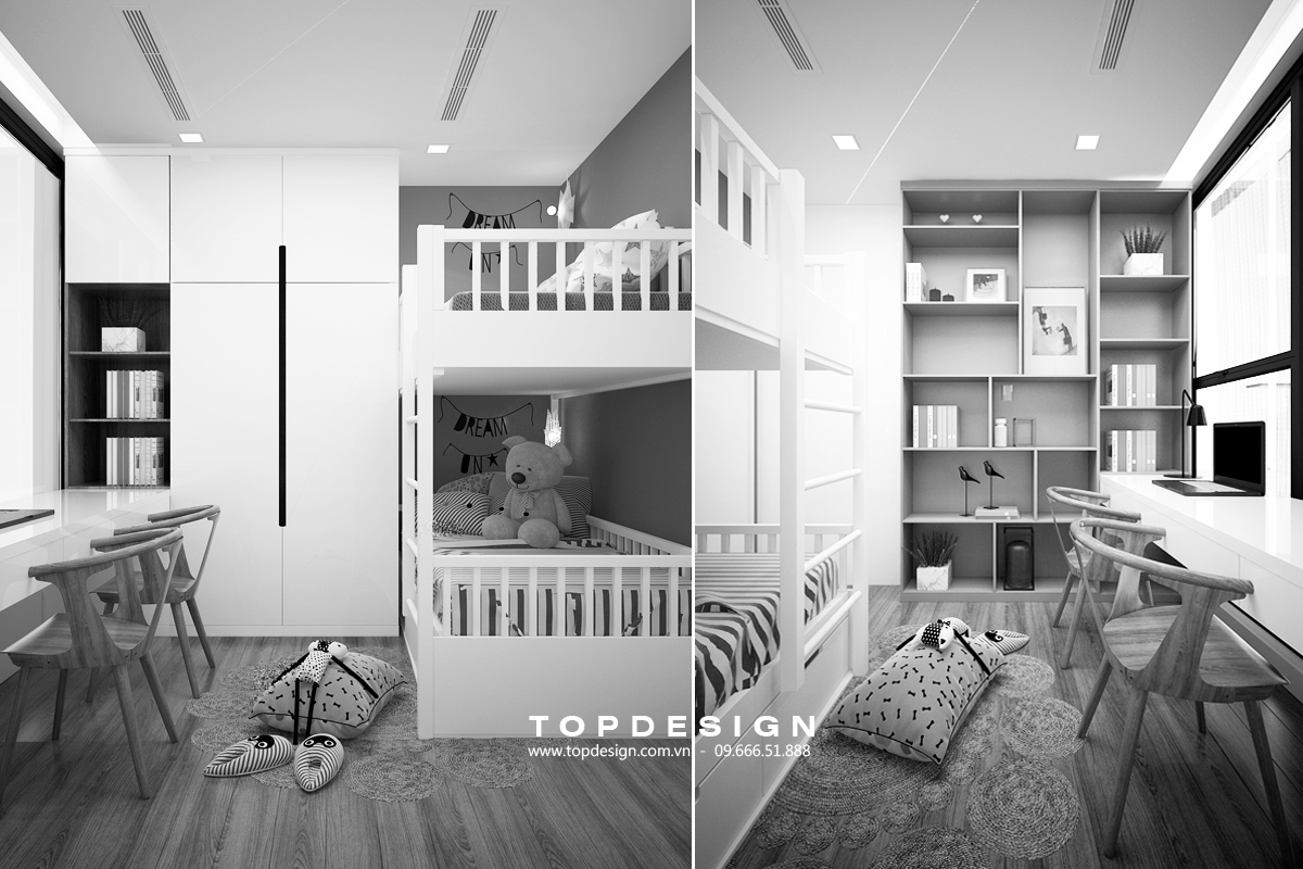 thiết kế thi công nội thất chung cư 2 ngủ Vinhomes Metropolis 7