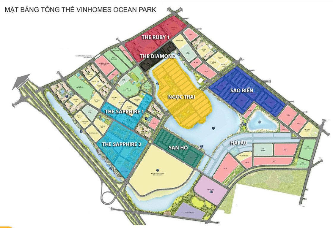 mặt bằng tổng thể chung cư Vinhomes Ocean Park