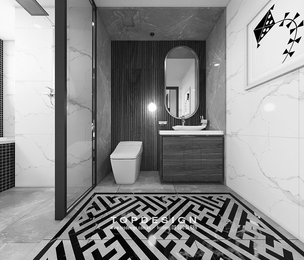 thiết kế phòng tắm chung cư 