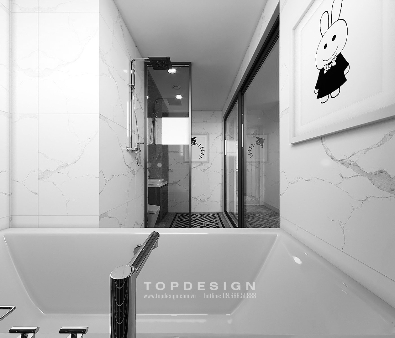 thiết kế phòng tắm chung cư 