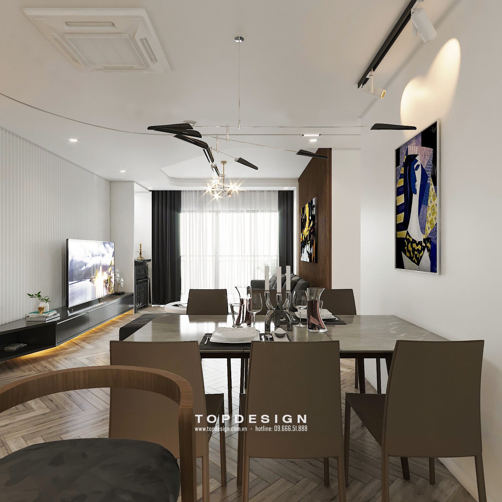 mẫu nội thất chung cư 130 m2 7