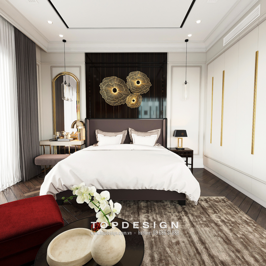 phòng ngủ tân cổ điển - thiết kế thi công nội thất biệt thự TOPDESIGN 3