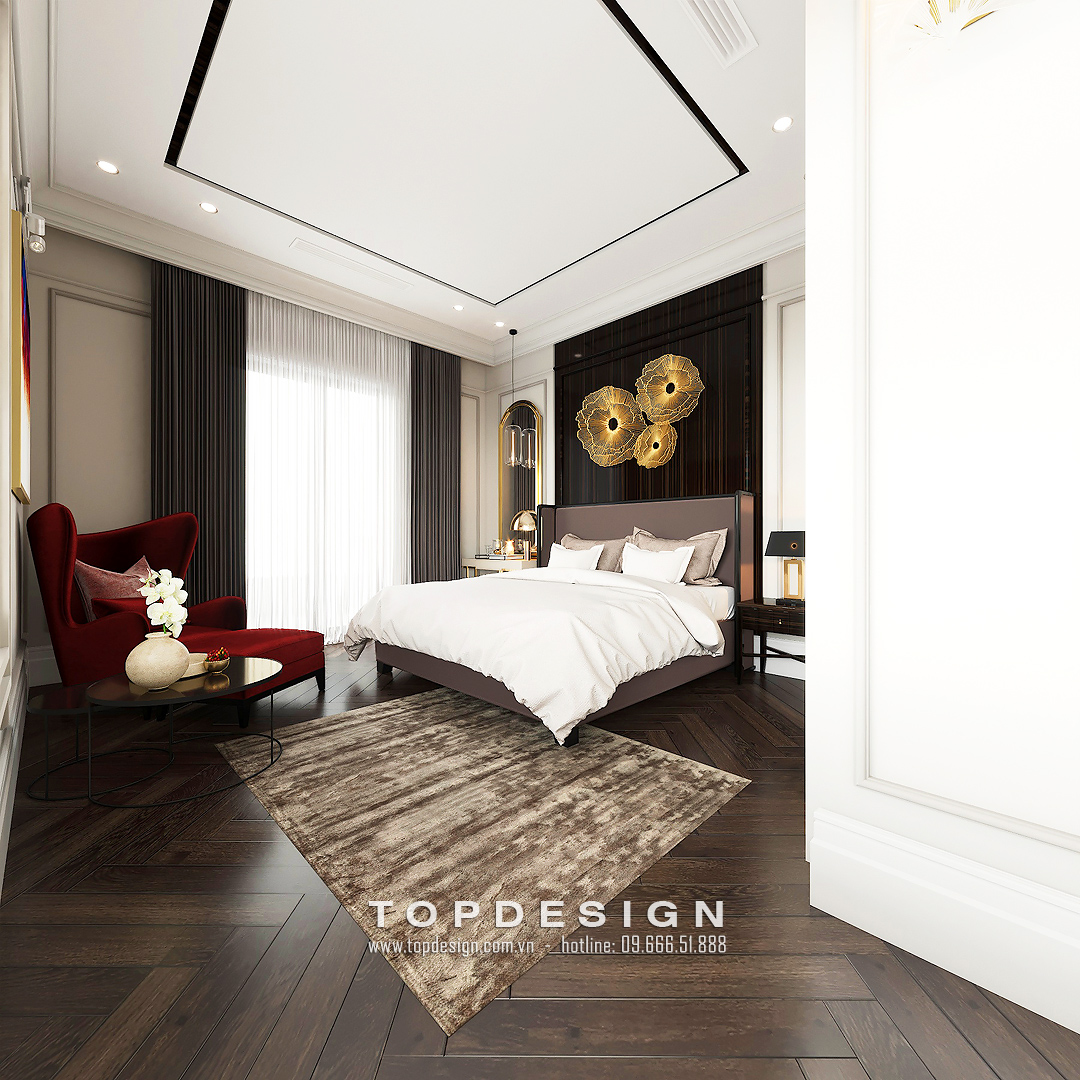 phòng ngủ tân cổ điển - thiết kế thi công nội thất biệt thự TOPDESIGN 4