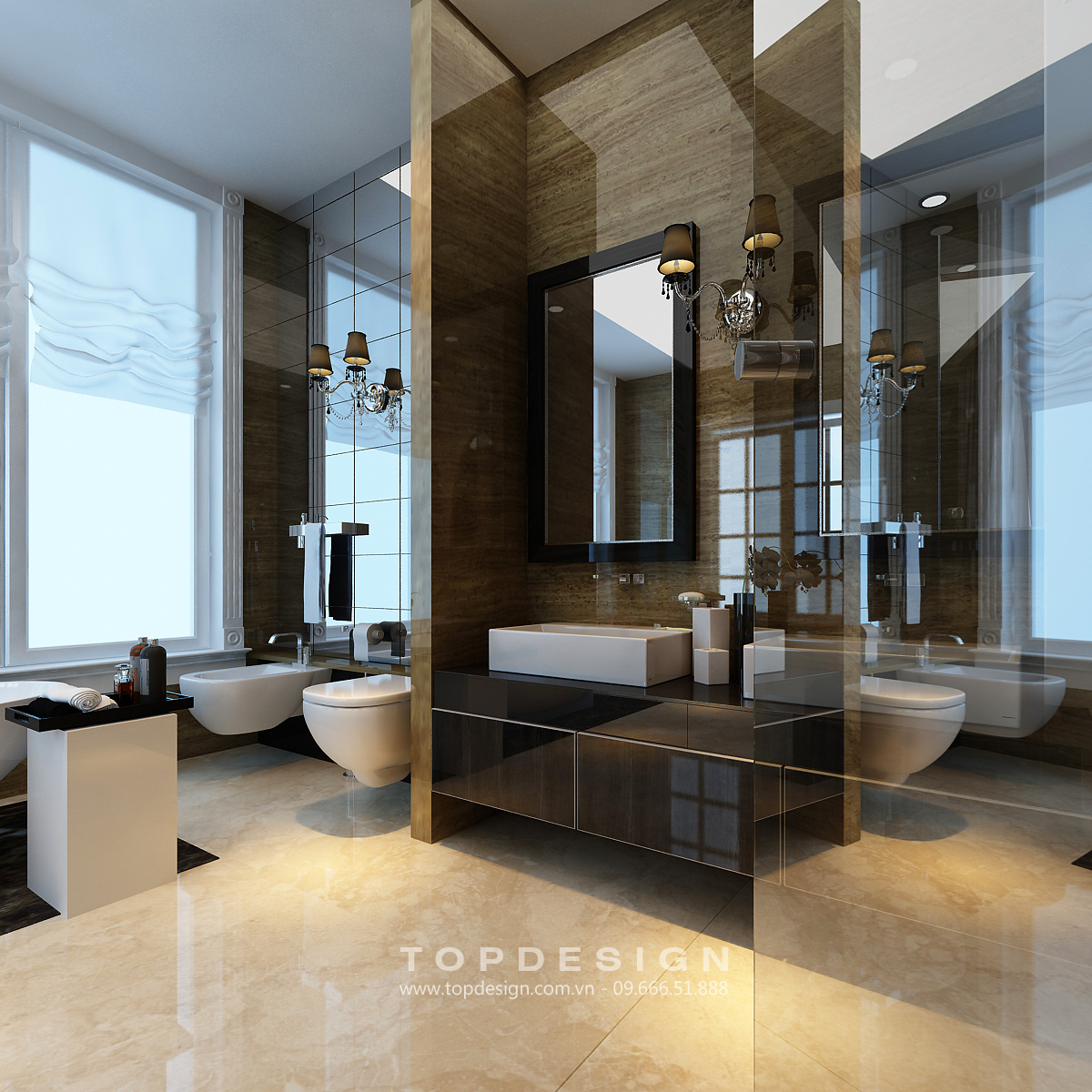 Giá thiết kế nội thất biệt thự - TOPDESIGN phòng tắm