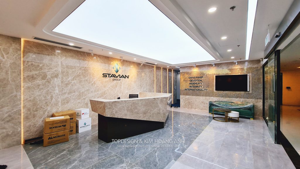 03.Nội thất văn phòng cao cấp Stavian Office_TOPDESIGN_ quầy lễ tân tầng 4