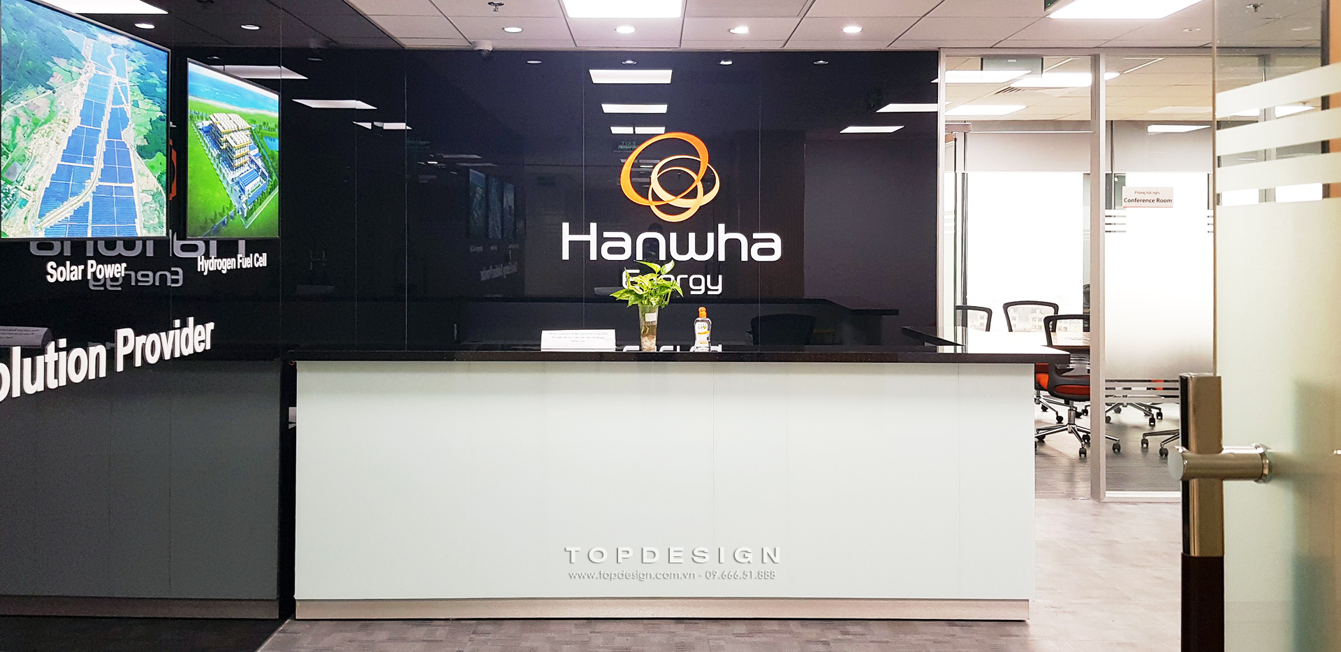 thiết kế và thi công văn phòng hạng A cho dự án Hanwha Energy Office