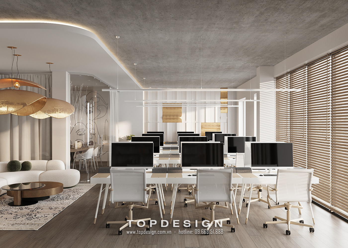 1.Thiết kế văn phòng không gian rộng rãi_TOPDESIGN