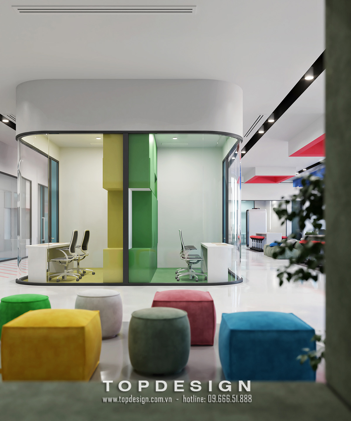 Thiết kế nội thất văn phòng IT 800 m2 hiện đại và khoa học - TOPDESIGN