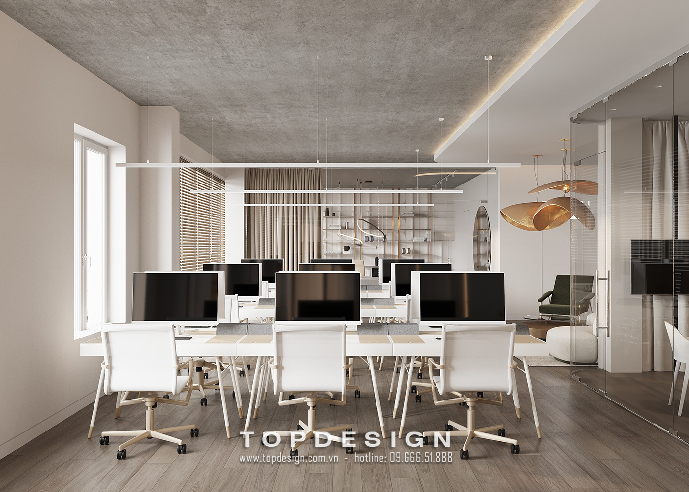 1b. Thiết kế văn phòng đầy đủ nội thất hiện đại_TOPDESIGN