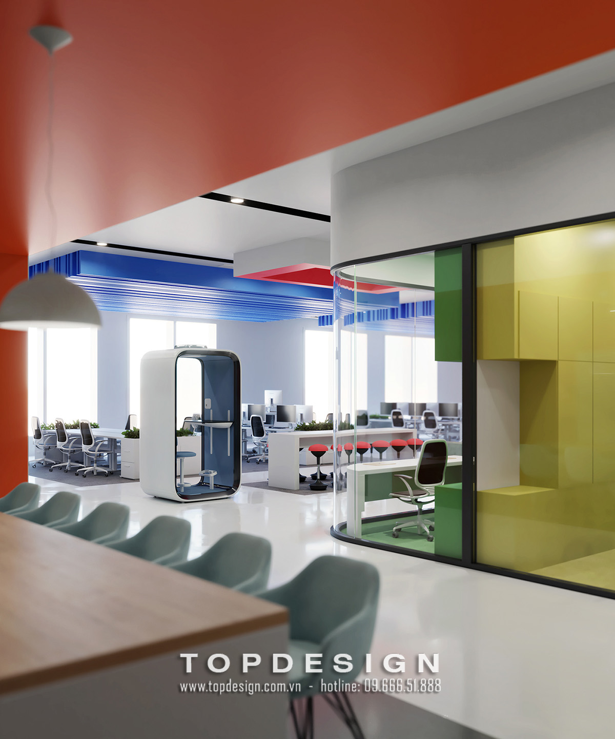 2.Mẫu thiết kế nội thất văn phòng IT 800m2 bắt mắt thu hút _TOPDESIGN