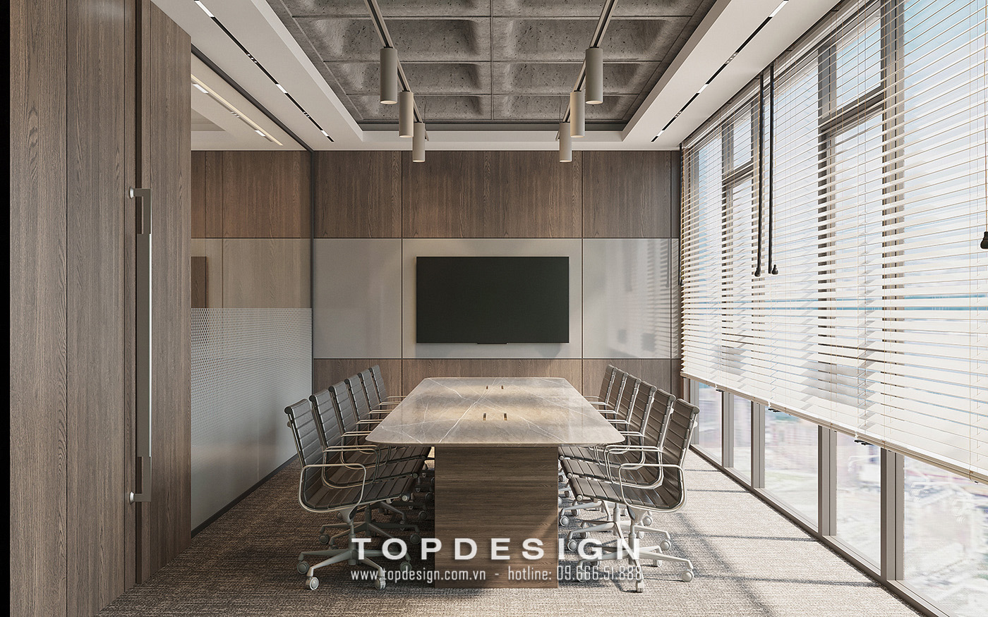 2_ Thiết kế nội thất văn phòng 150m2_Phòng họp hạng A_TOPDESIGN