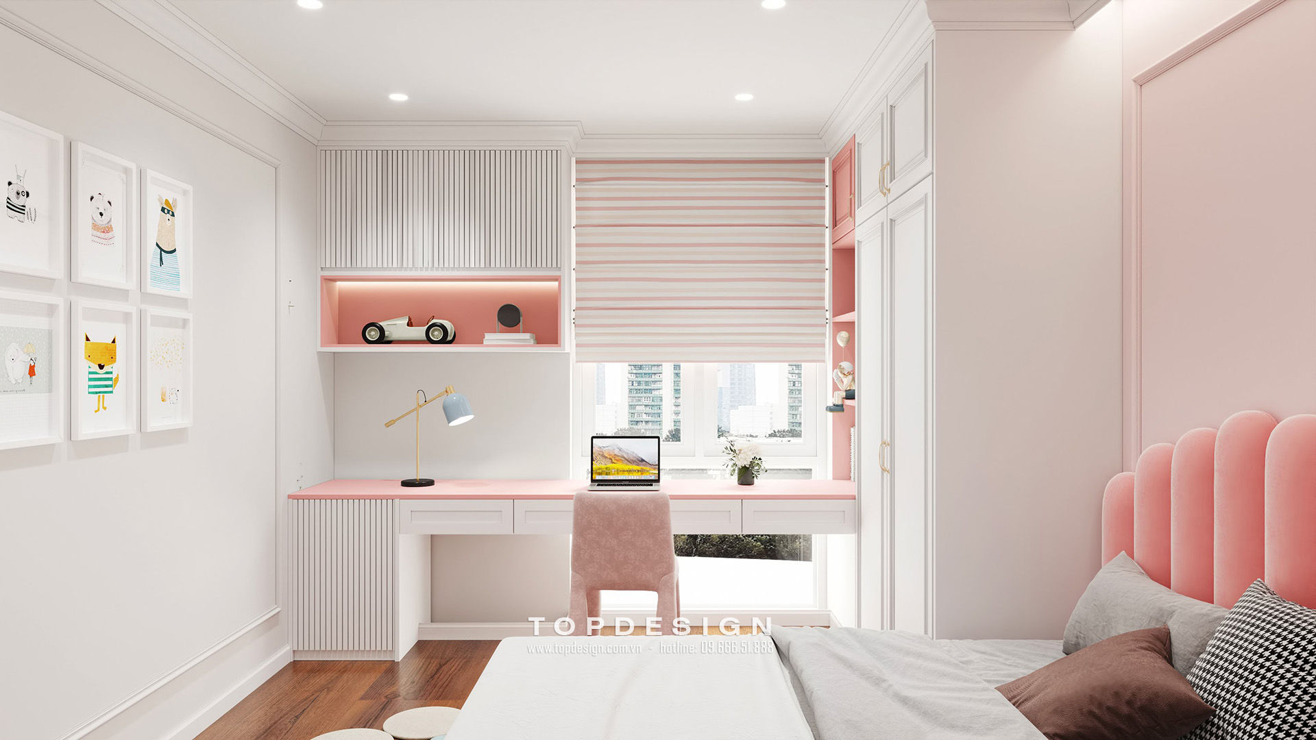 thiết kế nội thất căn hộ mẫu phòng ngủ trẻ em 