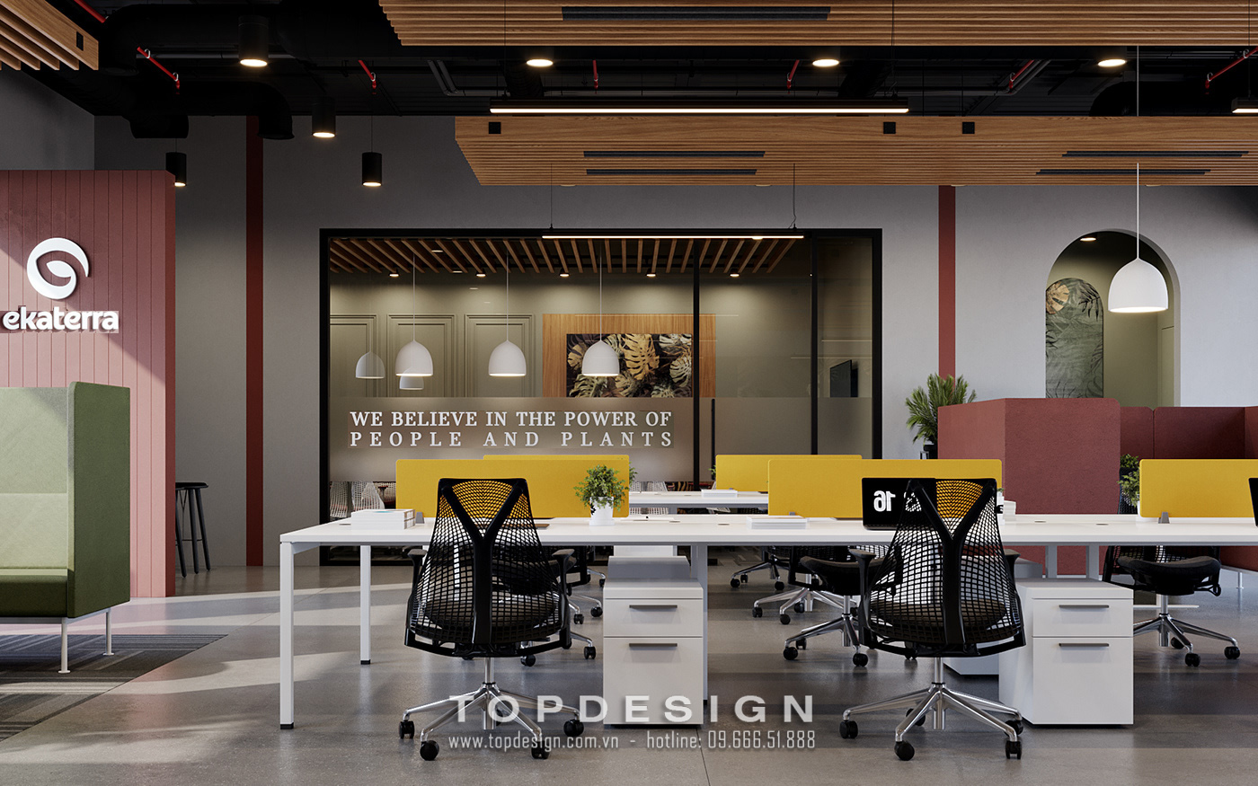 8.Tham khảo thiết kế nội thất văn phòng công ty EKATERRA tự nhiên, riêng tư_TOPDESIGN