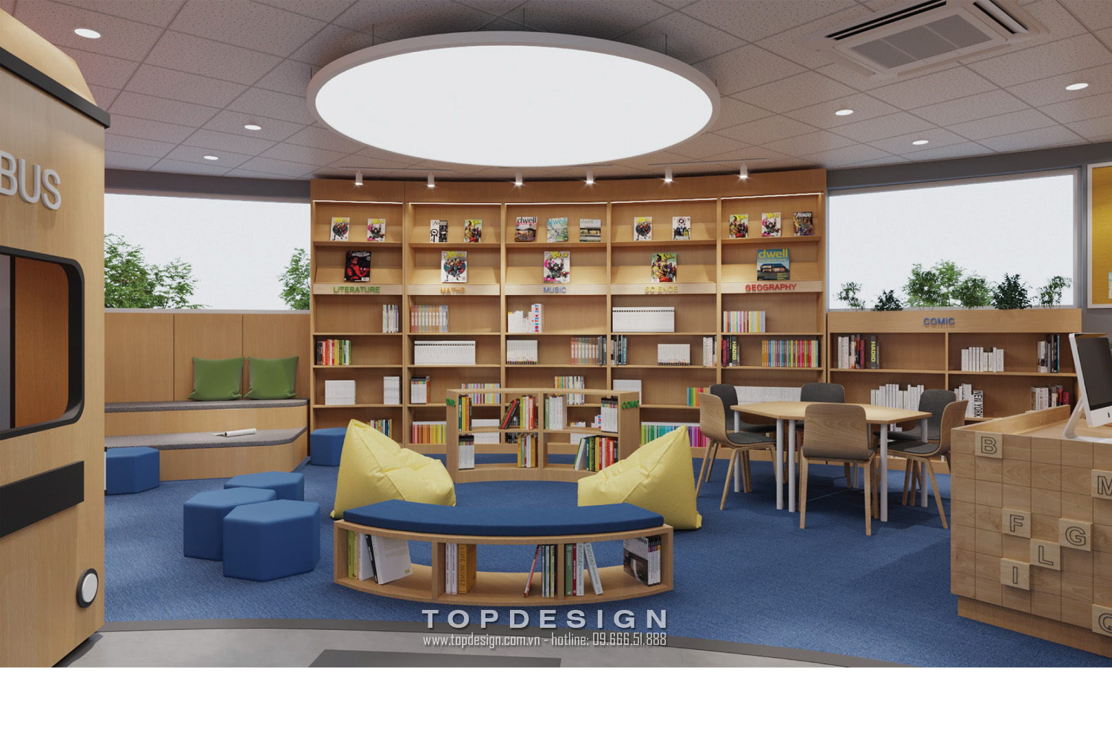 Thi công nội thất văn phòng_Thư viện UTS International School_05