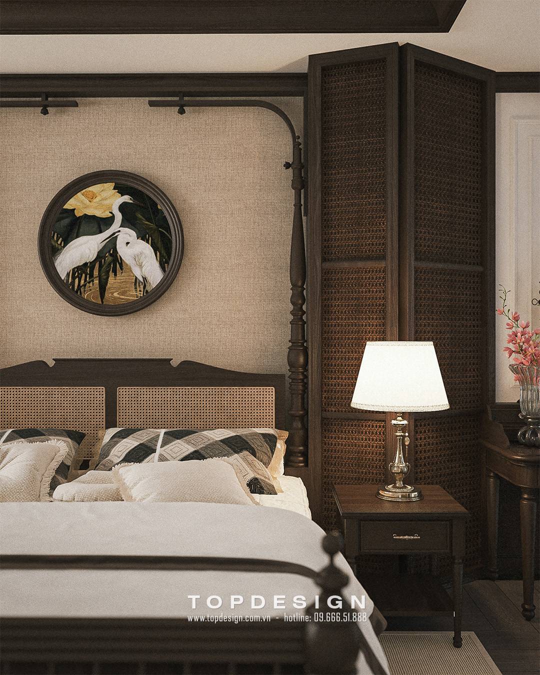 Thiết kế nội thất phòng ngủ phong cách Indochina - TOPESIGN 6