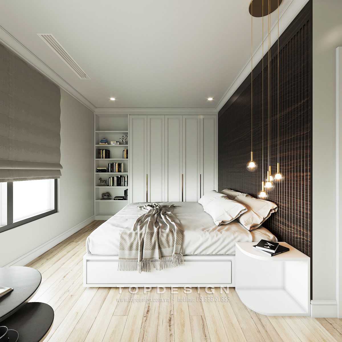 thiết kế nội thất phòng ngủ căn hộ hiện đại - TOPDESIGN