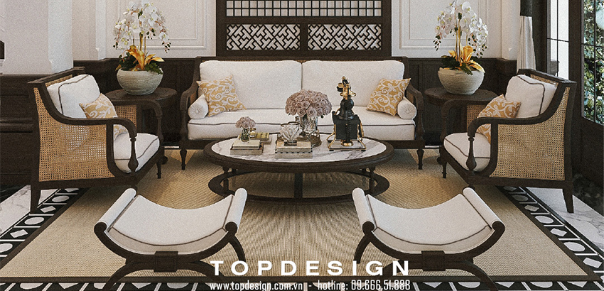 thiết kế nội thất phong cách Đông Dương Indochine