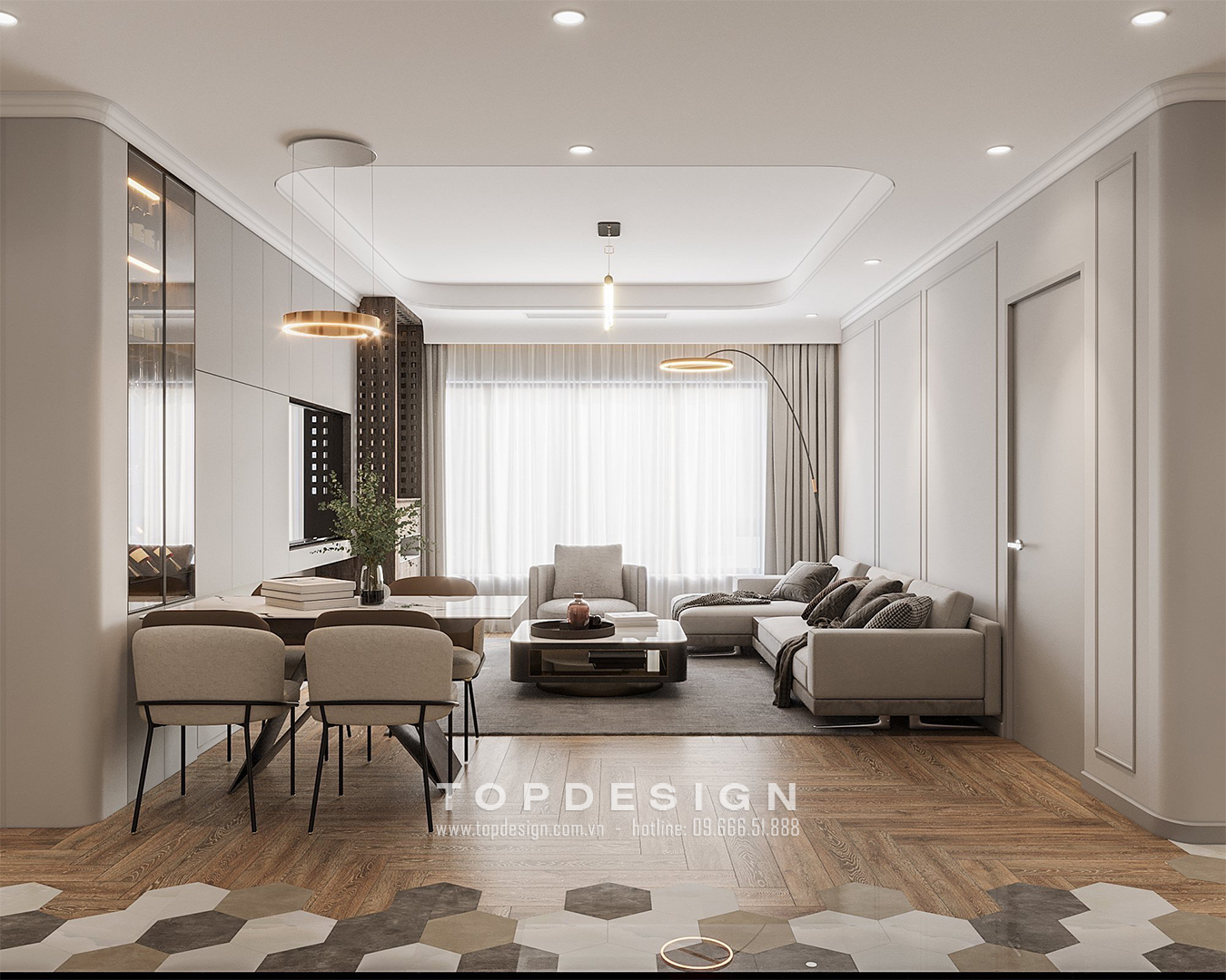 2. Thiết kế nội thất chung cư lacasta văn phú hà đông - Phòng khách - TOPDESIGN