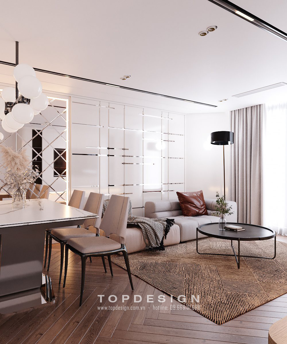 3. thiết kế nội thất phòng khách chung cư Royal City 2 phòng ngủ - TOPDESIGN