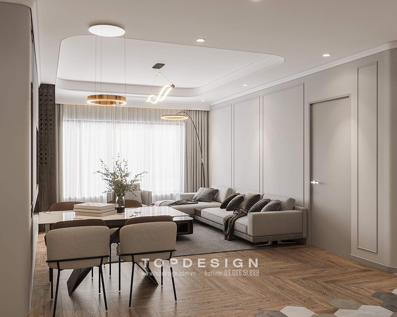 3.Thiết kế nội thất chung cư lacasta văn phú hà đông - Phòng khách - TOPDESIGN