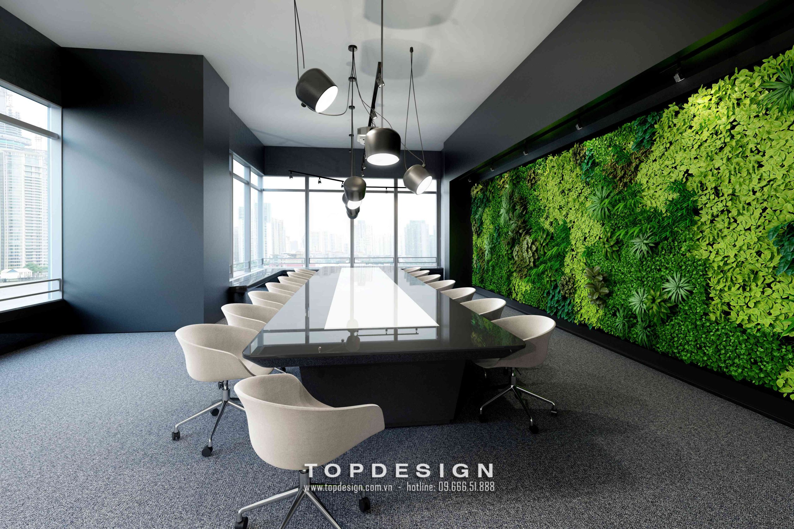 Thiết kế cây xanh trong văn phòng - đơn vị thi công nội thất - TOPDESIGN 3