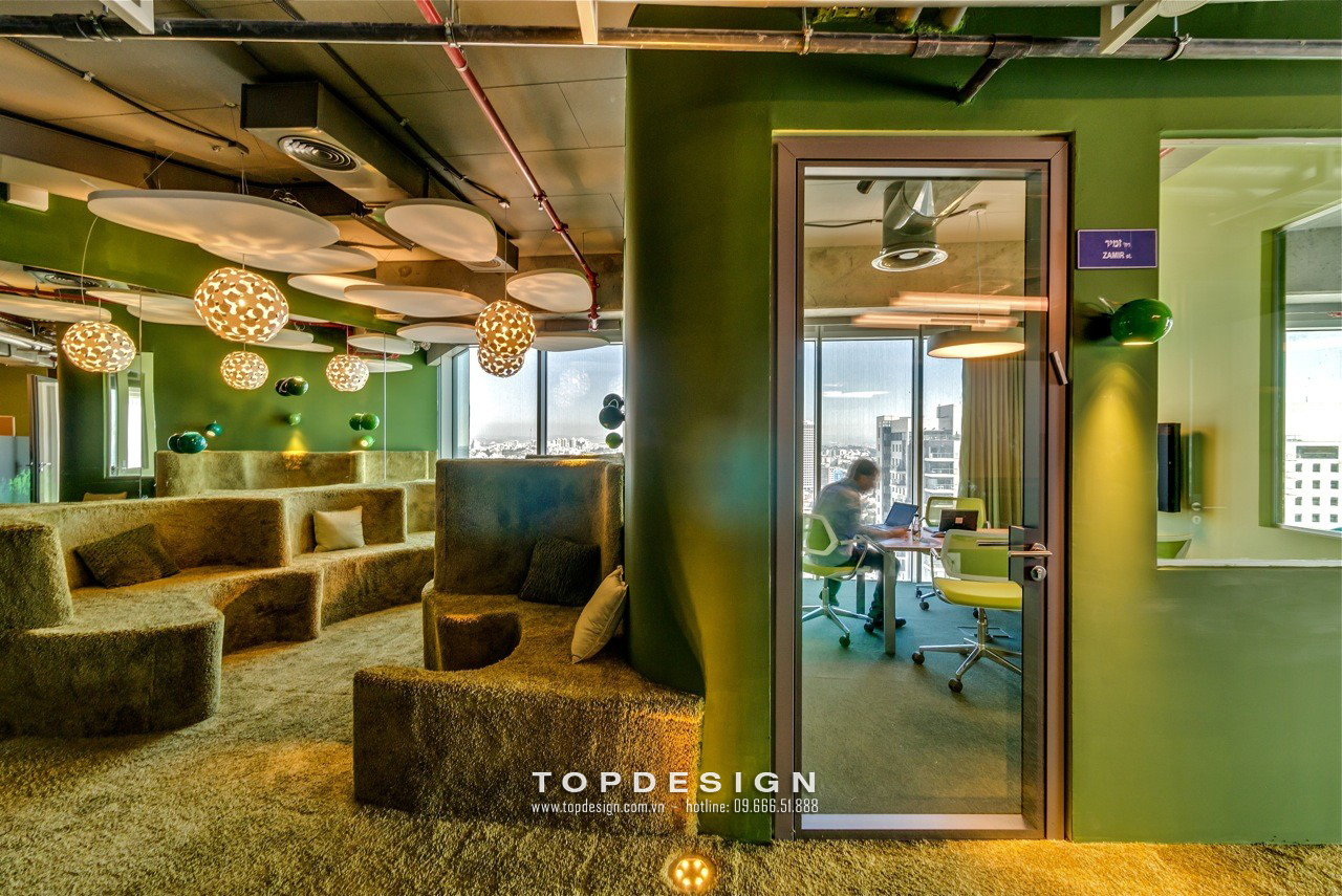 Thiết kế cây xanh trong văn phòng - đơn vị thi công nội thất - TOPDESIGN
