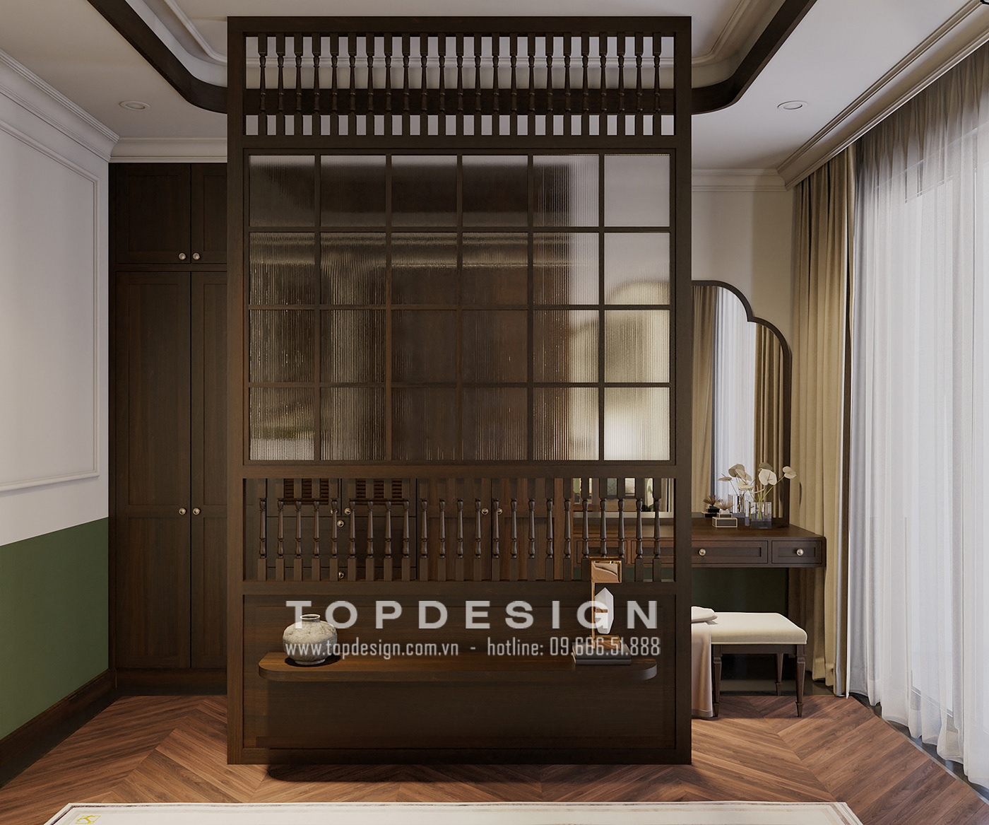 8.thiết kế nội thất biệt thự ecopark phong cách Indochine