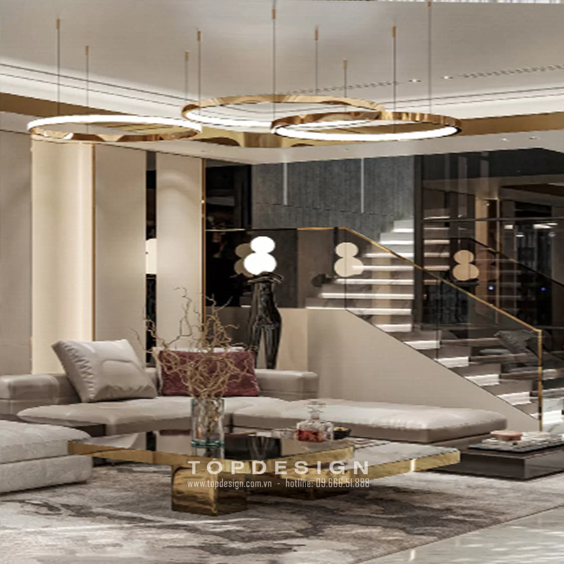 Thiết kế nội thất biệt thự Hado Charm Villas phong cách hiện đại- TOPDESIGN- phòng khách 3