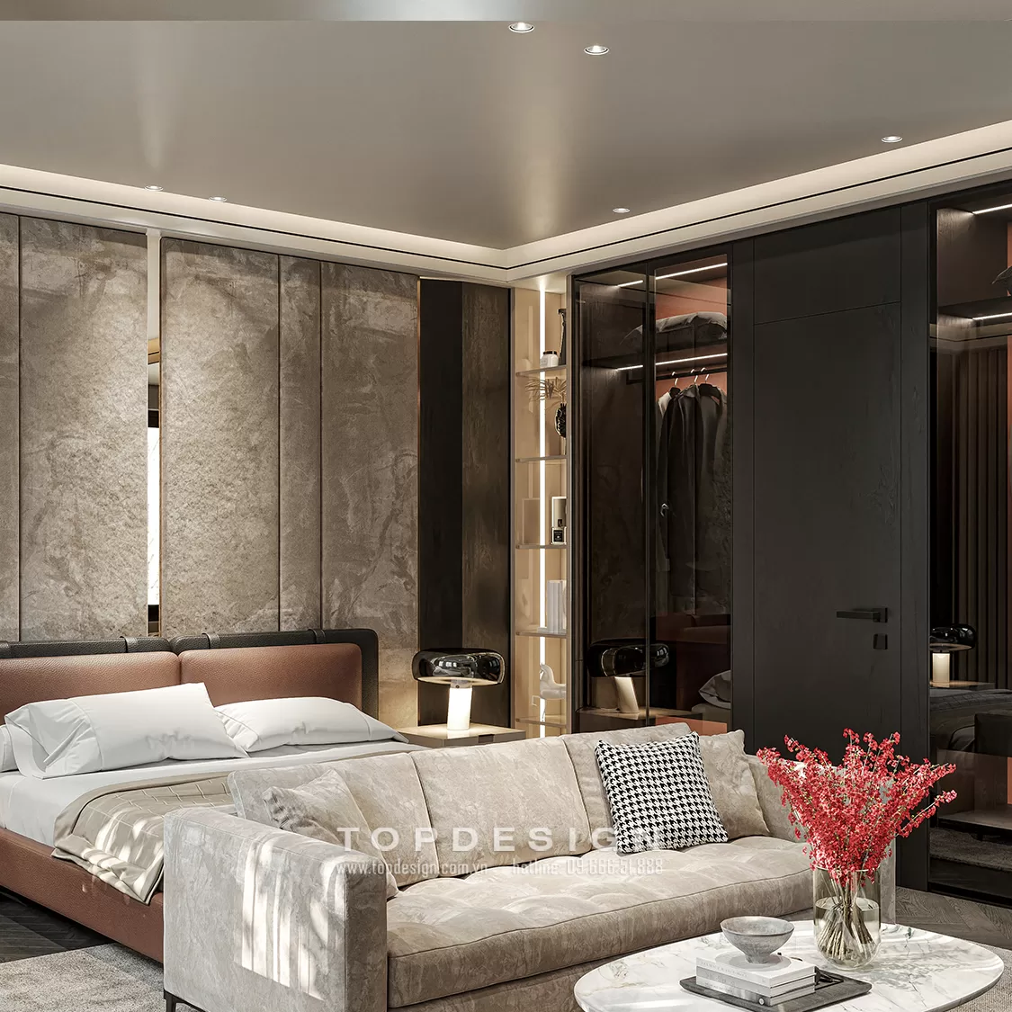 Thiết kế nội thất biệt thự Hado Charm Villas phong cách hiện đại- TOPDESIGN- phòng ngủ 2