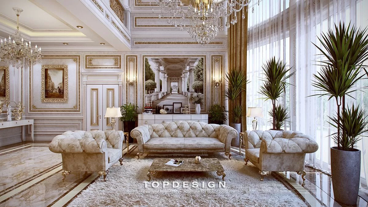 Thiết kế nội thất biệt thự cổ điển Pháp - topdesign -8