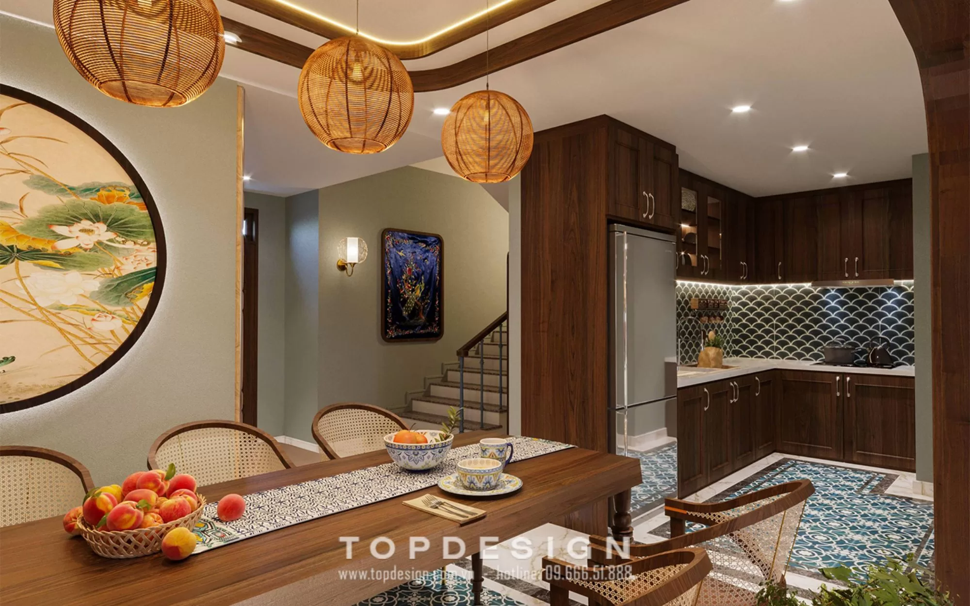 Thiết kế nội thất phòng bếp biệt thự - TOPDESIGN - k1