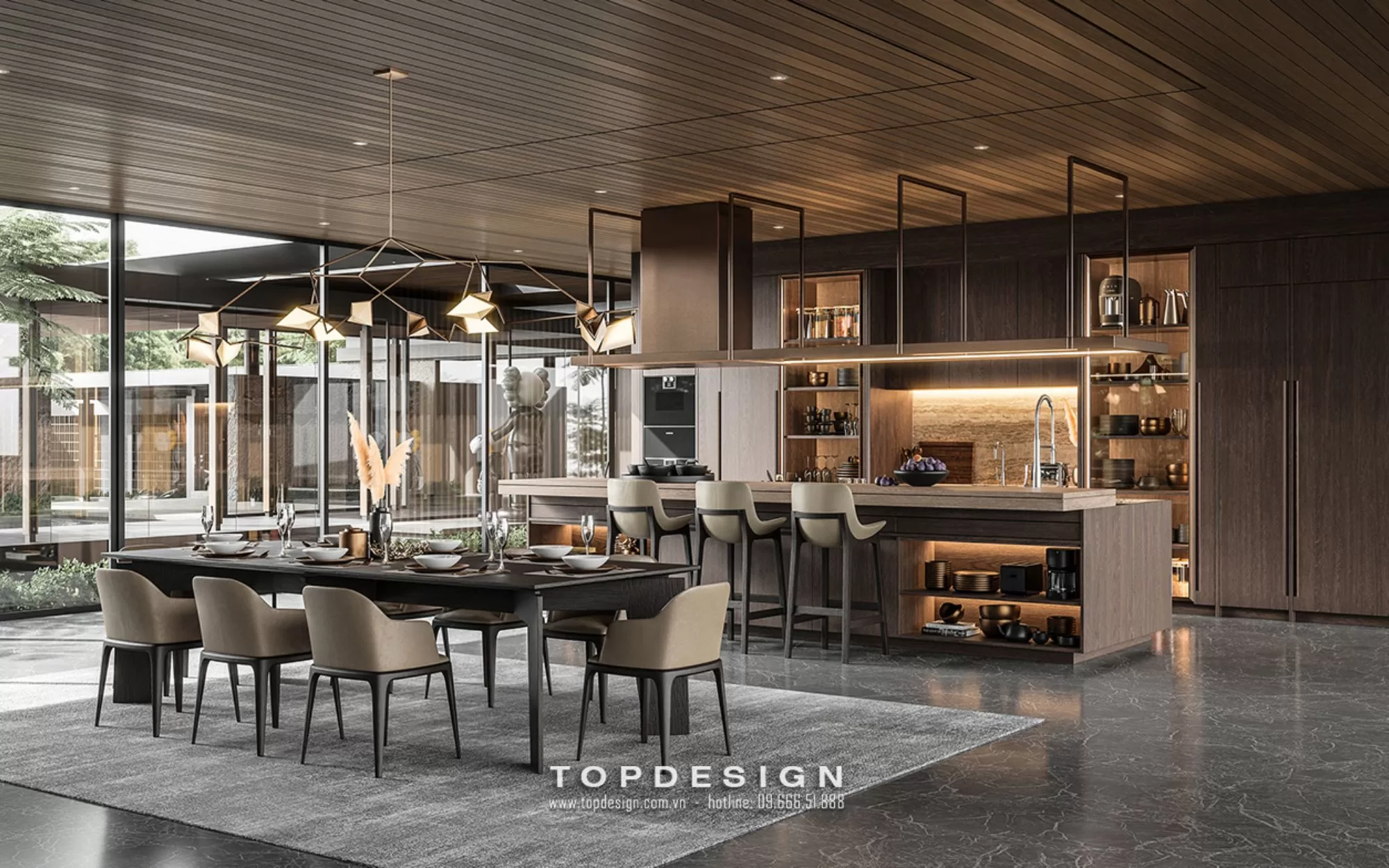 Thiết kế nội thất phòng bếp biệt thự - TOPDESIGN - k4