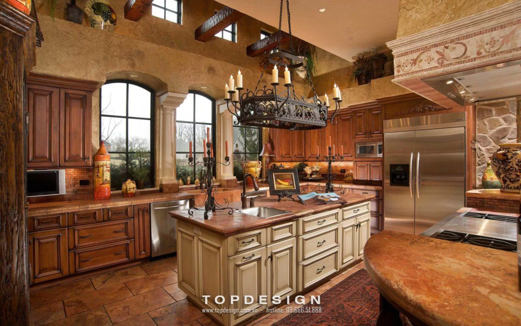 Thiết kế nội thất phòng bếp biệt thự - TOPDESIGN - k8