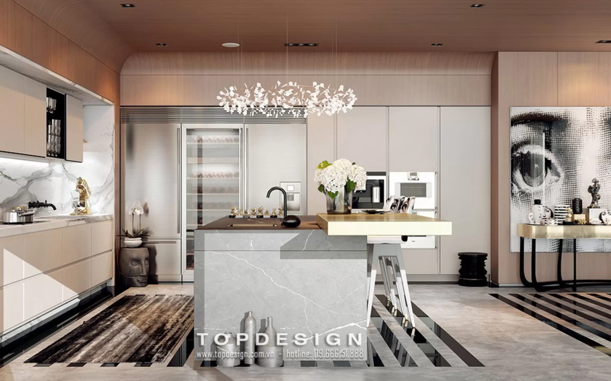 Thiết kế nội thất phòng bếp biệt thự - TOPDESIGN - k6