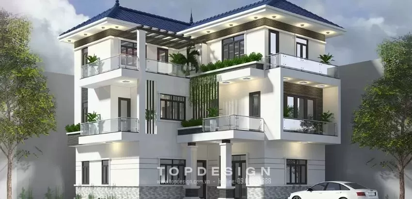 mẫu biệt thự Villa 3 tầng hiện đại - topdesign -p