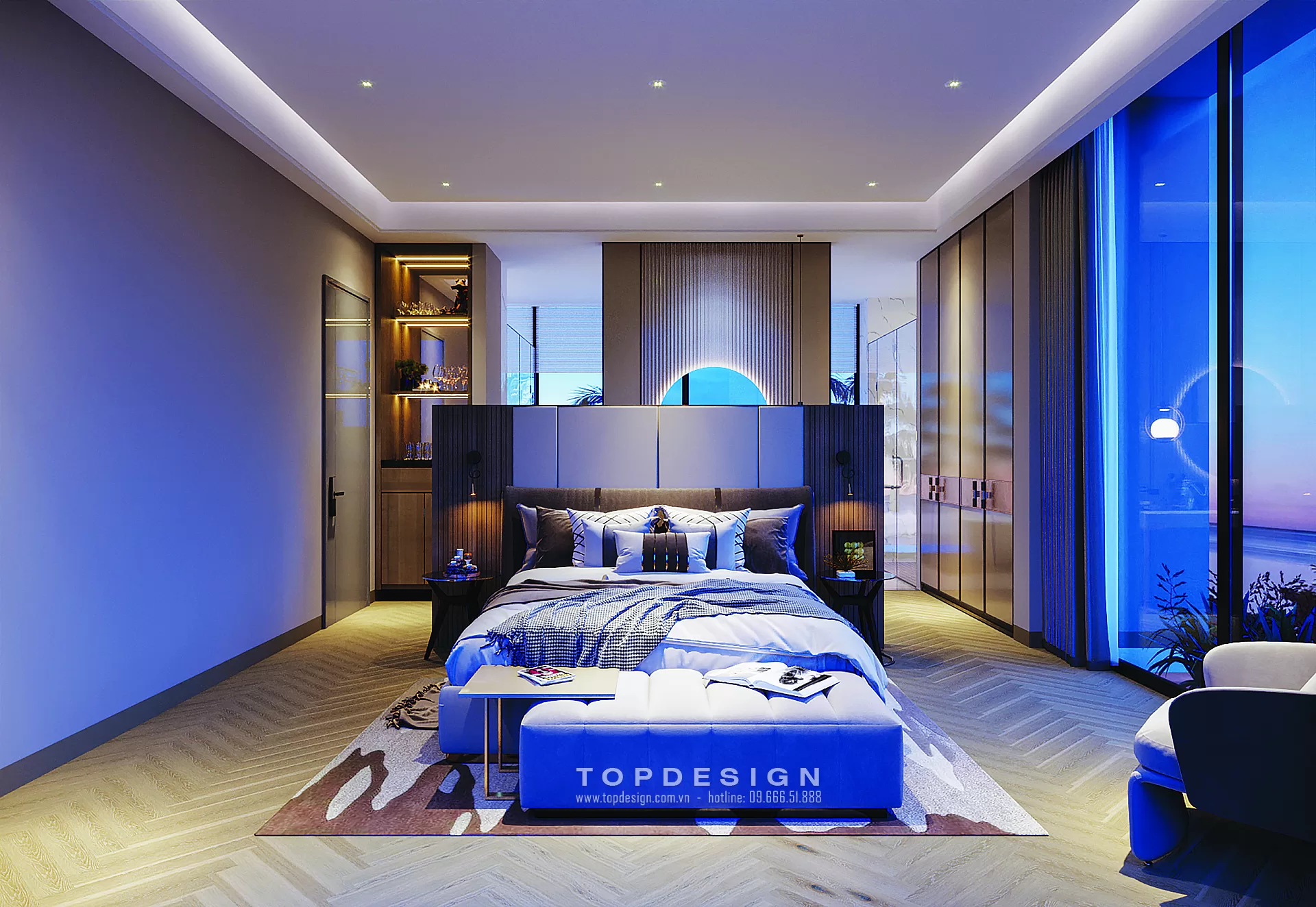 16. Thiết kế thi công Villa Quảng Bình - p. ngủ 2- Topdesign