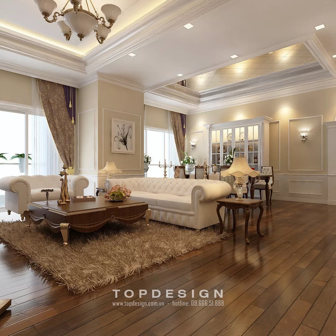 Thiết kế nội thất biệt thự tại Bắc Giang- Topdesign_Phòng Khách