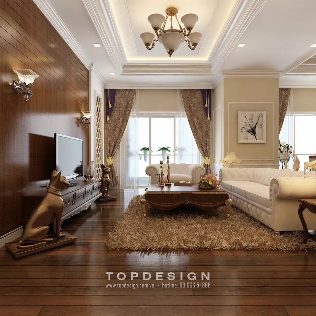 Thiết kế nội thất biệt thự tại Bắc Giang- Topdesign_Phòng Khách