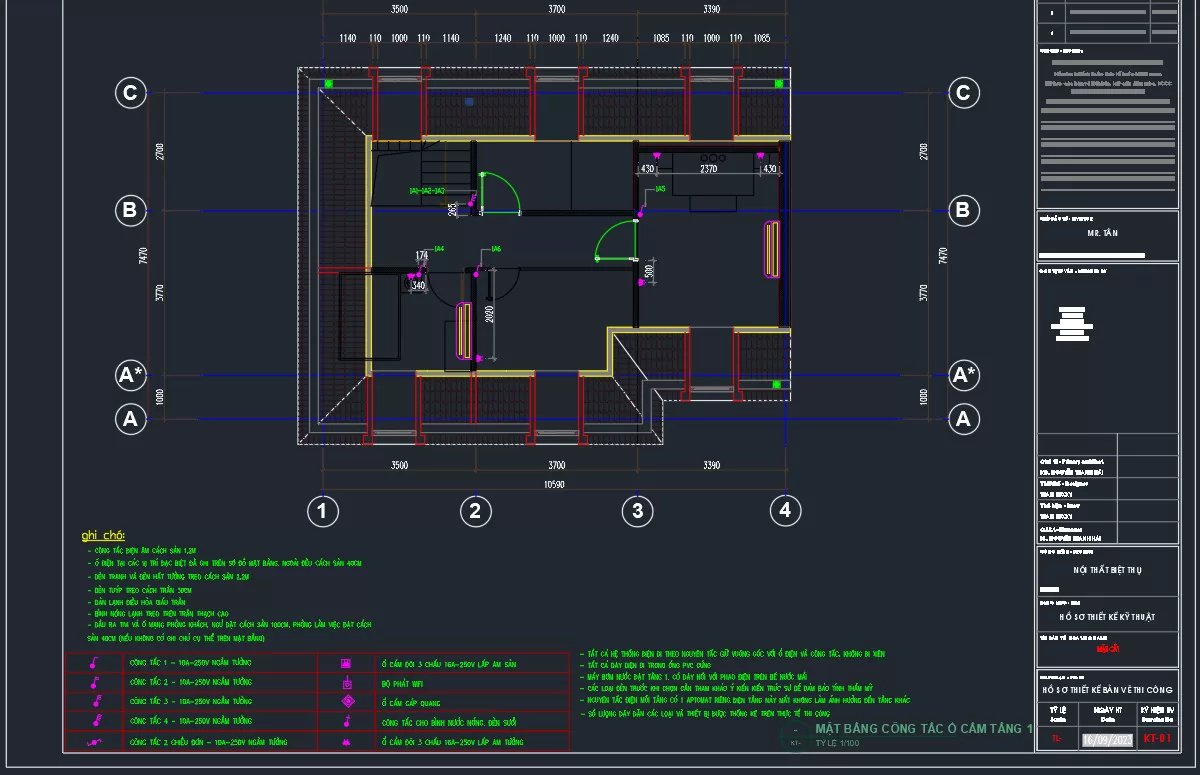 4. Bản vẽ Cad kỹ thuật điện biệt thự Vinhomes Imperia