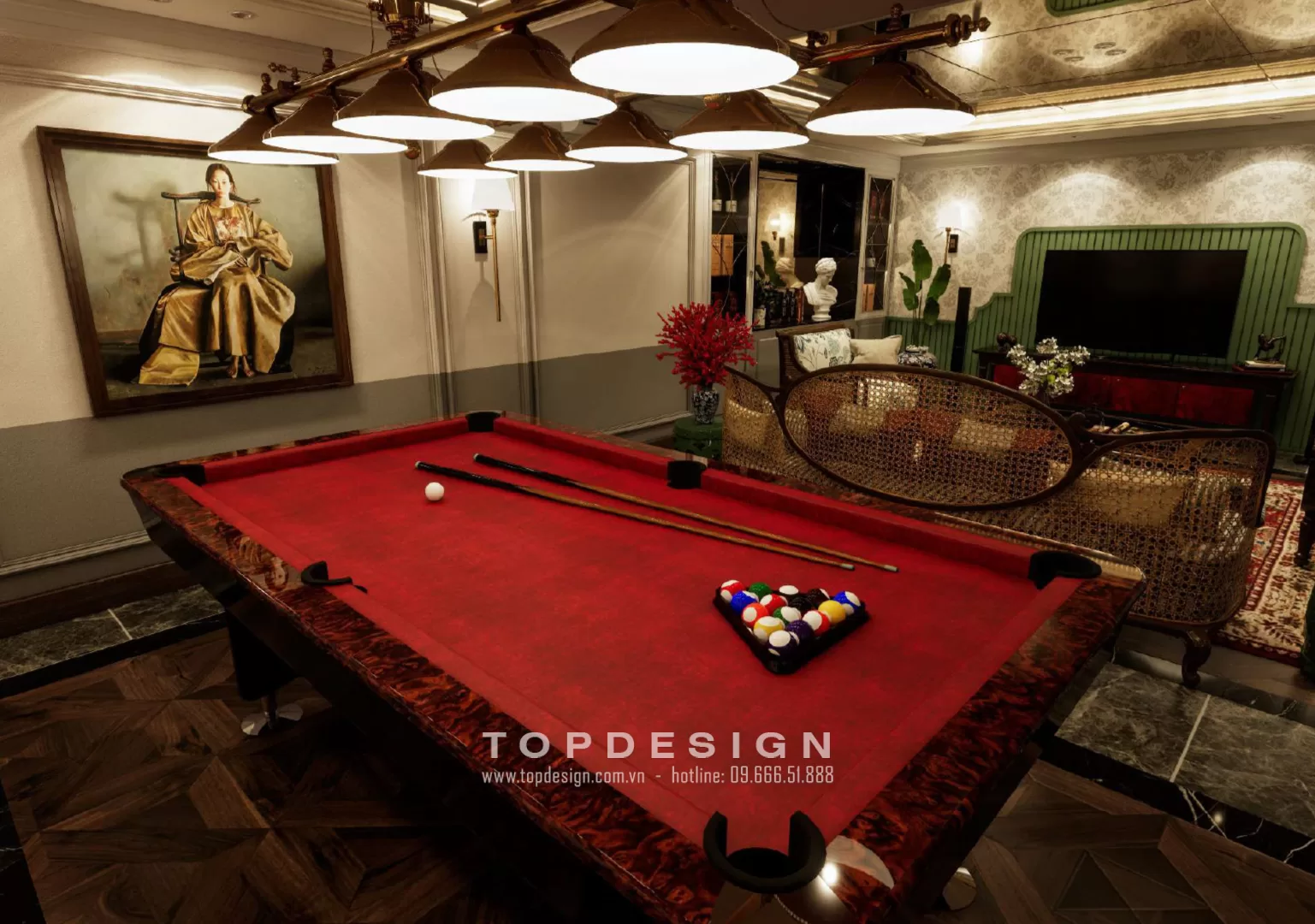 4. Thiết kế nội thất tầng hầm biệt thự sang trọng - TOPDESIGN- khu vực giải trí