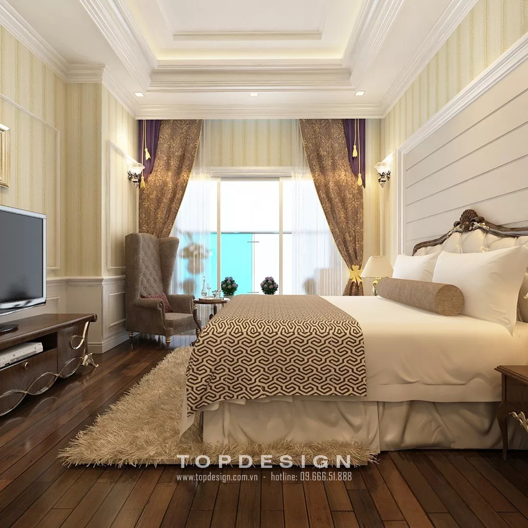 Thiết kế nội thất biệt thự tại Bắc Giang- Topdesign- phòng ngủ Master