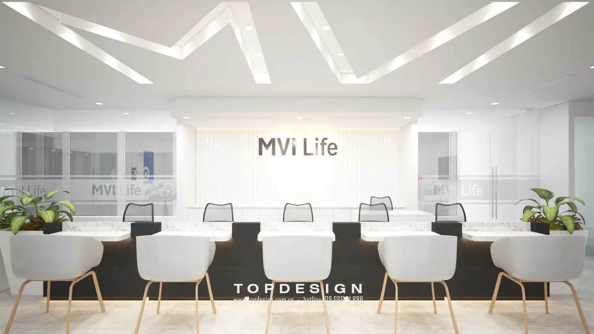 Thi công sảnh văn phòng MVI Life - TOPDESIGN - 14